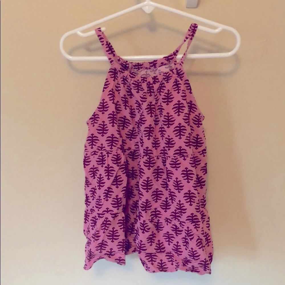 Pink and mauve patterned tank top